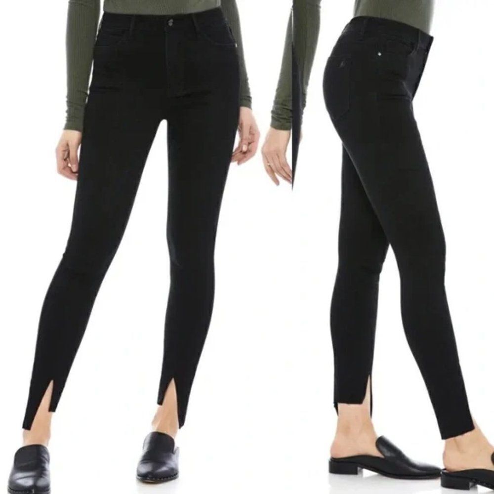 Sam Edelman The Stiletto High Rise Ankle Skinny Raw Hem Jeans size 26 in Black